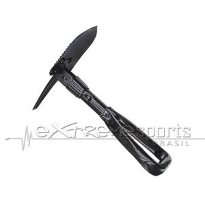 Ferramenta 3 em 1: Pá de Aço Dobrável com Picareta e Serra