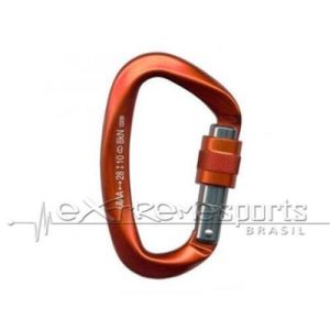 Mosquetão Wolf D Alumínio 28KN c/ Rosca – Alpen Pass – Laranja